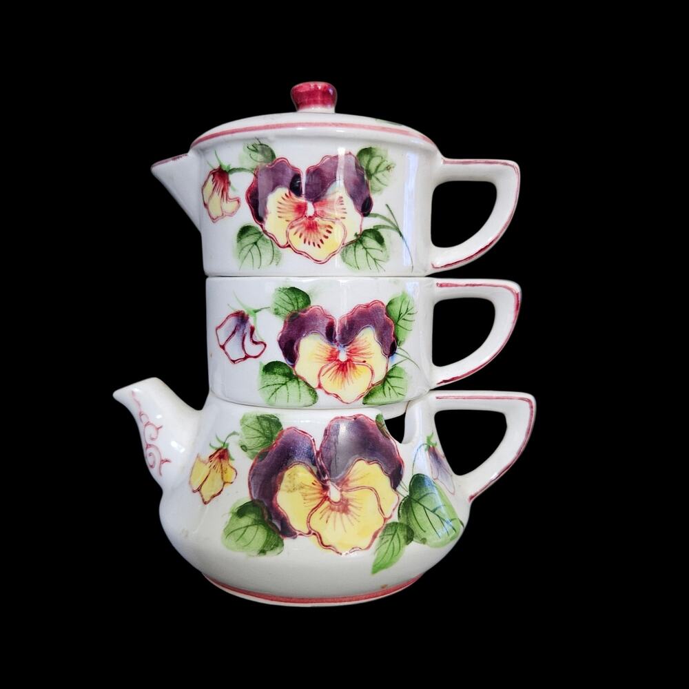 Lefton Stacking Salt Pepper Sugar Bowl Ceramic Kitchen Set Vintage Japan